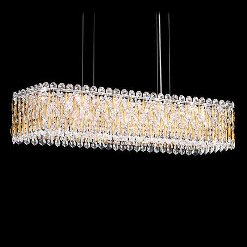 Schonbek Lighting Schonbek Worldwide Lighting Sarella Heirloom Gold Island Light with Rectangle Shade RS8344N-22R