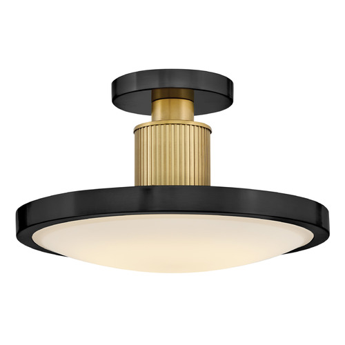 Hinkley Hinkley Kieran Black & Lacquered Brass LED Semi-Flushmount Light 47593BK-LCB