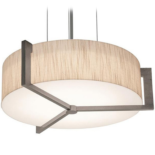 AFX Lighting Afx Lighting Apex Satin Nickel Pendant Light with Drum Shade APP1214MBWG-JT