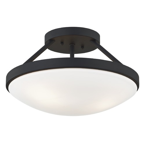 Design Classics Lighting Hye 15-Inch Semi-Flush Mount in Matte Black by Design Classics 567-07