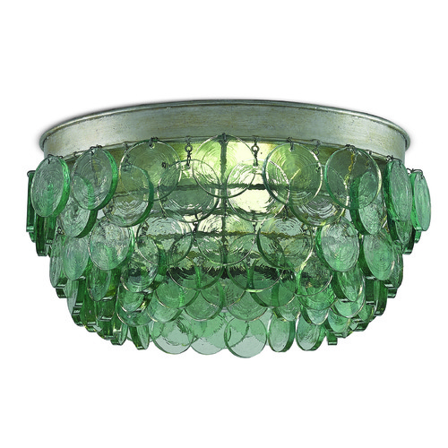 Currey and Company Lighting Braithwell Flush Mount in Silver Leaf by Currey & Company 9999-0013
