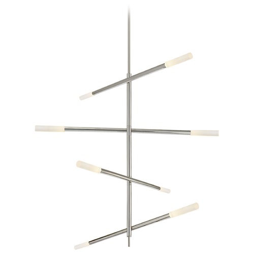 Visual Comfort Signature Collection Kelly Wearstler Rousseau Chandelier in Nickel by Visual Comfort Signature KW5593PNEC