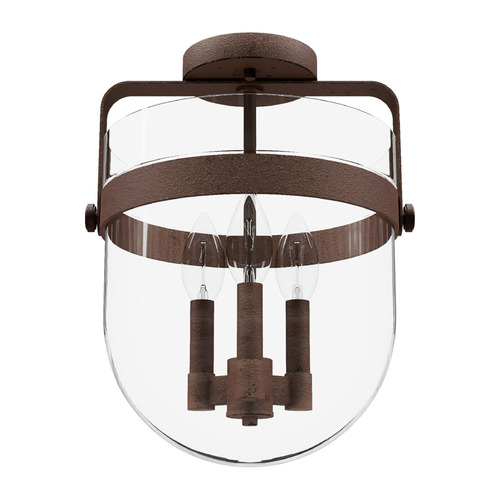 Hunter Fan Company Hunter Fan Company Karloff Textured Rust Semi-Flushmount Light 19835