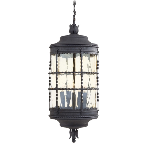Minka Lavery Outdoor Hanging Light with Clear Glass in Spanish Iron Finish 8884-A39