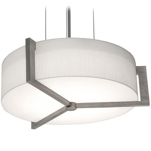 AFX Lighting Afx Lighting Apex Satin Nickel Pendant Light with Drum Shade APP1214MBWG-LW