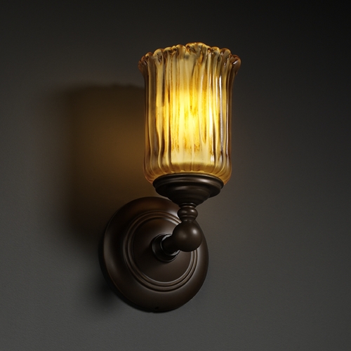 Justice Design Group Veneto Luce Collection Sconce by Justice Design Group GLA-8521-16-AMBR-DBRZ