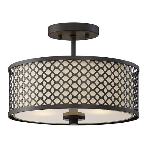 Meridian 13-Inch Semi-Flush Mount in Oil Rubbed Bronze by Meridian M60016ORB