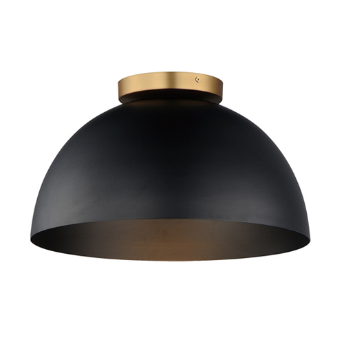 Maxim Lighting Thelonious 15.75-Inch Flush Mount in Black & Brass by Maxim Lighting 10029BKNAB