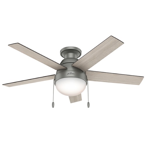 Hunter Fan Company 46-Inch Anslee Low Profile Matte Silver Ceiling Fan by Hunter Fan Company 59270
