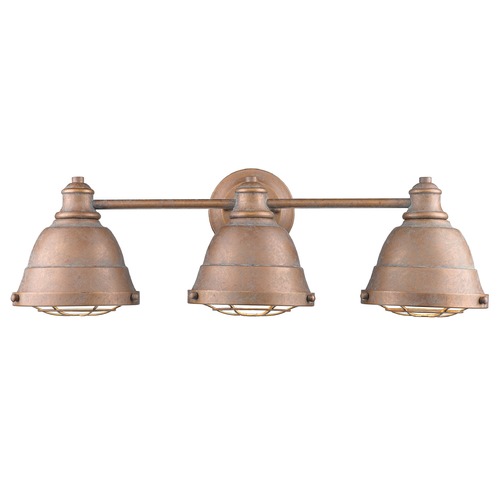 Golden Lighting Bartlett 3-Light Bath Light in Copper Patina by Golden Lighting 7312-BA3CP