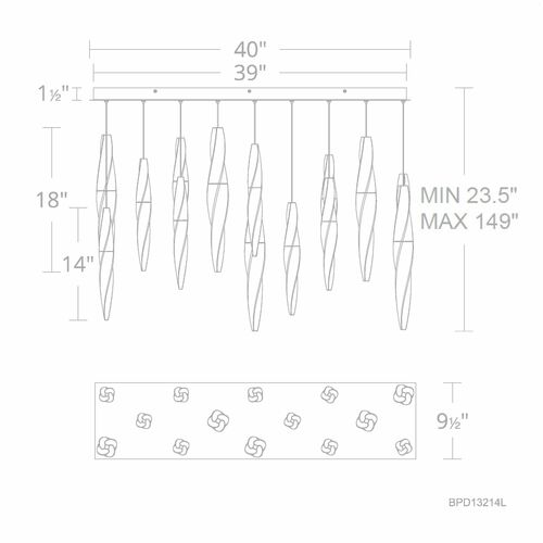 Schonbek Beyond Schonbek Beyond Kindjal Black LED Multi-Light Pendant BPD13214L-BK