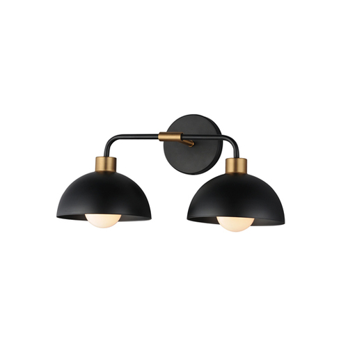 Maxim Lighting Thelonious 2-Light Bath Light in Black & Brass by Maxim Lighting 10022BKNAB