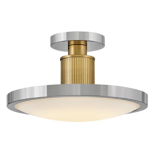 Hinkley Hinkley Kieran Polished Nickel & Lacquered Brass LED Semi-Flushmount Light 47593PN-LCB