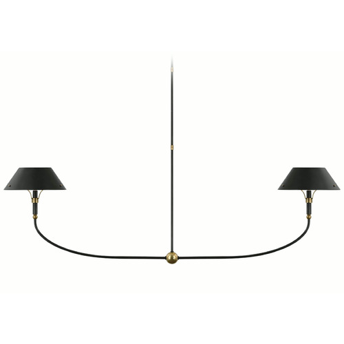 Visual Comfort Signature Collection Thomas OBrien Turlington Linear Chandelier in Bronze by VC Signature TOB5728BZ/HAB-BZ