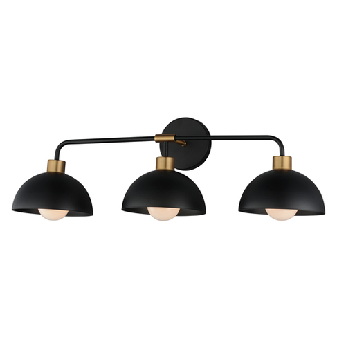 Maxim Lighting Thelonious 3-Light Bath Light in Black & Brass by Maxim Lighting 10023BKNAB