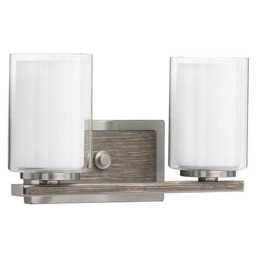 Progress Lighting Mast Brushed Nickel 2-Light Bathroom Light by Progress Lighting P300216-009