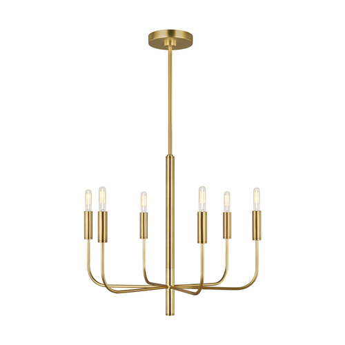 Visual Comfort Studio Collection ED Ellen-DeGeneres Brianna 24-Inch Burnished Brass Chandelier by Visual Comfort Studio EC1006BBS