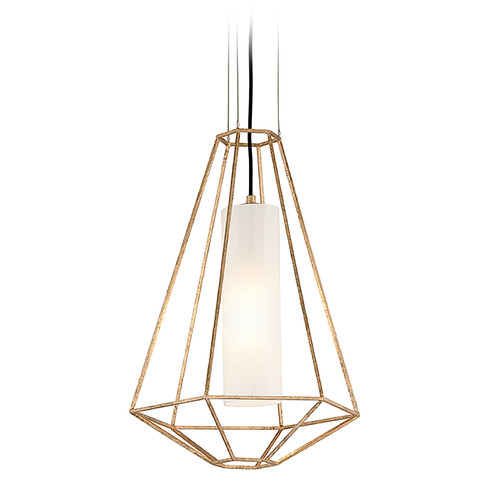 Troy Lighting Troy Lighting Silhouette Gold Leaf Pendant Light with Cylindrical Shade F5213-GL