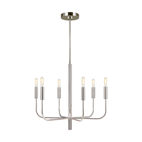 Visual Comfort Studio Collection ED Ellen-DeGeneres Brianna 24-Inch Polished Nickel Chandelier by Visual Comfort Studio EC1006PN