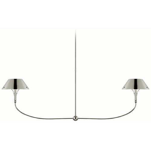 Visual Comfort Signature Collection Thomas OBrien Turlington Linear Chandelier in Nickel by VC Signature TOB5728PN-PN