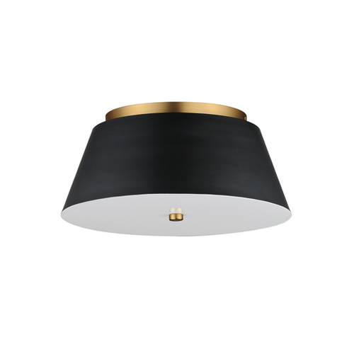 Maxim Lighting Miles 16-Inch LED Flush Mount in Black & Brass by Maxim Lighting 10719WTBKNAB
