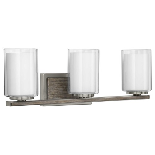 Progress Lighting Mast Brushed Nickel 3-Light Bathroom Light by Progress Lighting P300217-009
