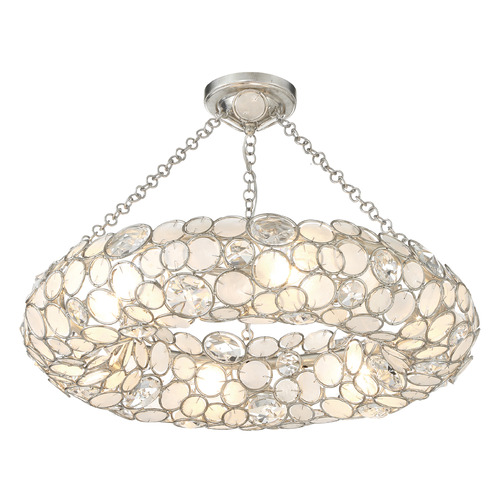 Crystorama Lighting Crystorama Lighting Palla Antique Silver Semi-Flushmount Light 525-SA_CEILING