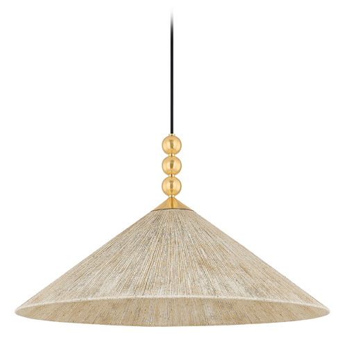 Mitzi by Hudson Valley Mitzi By Hudson Valley Song Aged Brass LED Pendant Light with Coolie Shade H682701L-AGB