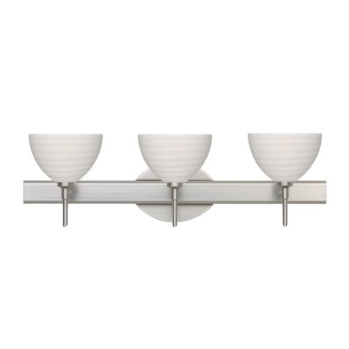 Besa Lighting Modern Bathroom Light Grey Glass Satin Nickel by Besa Lighting 3SW-4679KR-SN