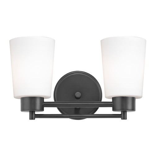 Design Classics Lighting Modern Bathroom Light White Glass Black 2 Lt 702-07 GL1027