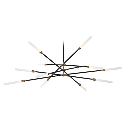 WAC Lighting Houdini Black Aged Brass LED Chandelier by WAC Lighting PD-55912-BK&AB
