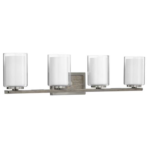 Progress Lighting Mast Brushed Nickel 4-Light Bathroom Light by Progress Lighting P300218-009