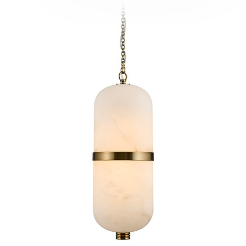 Kalco Lighting Kalco Lighting Volterra Winter Brass LED Pendant Light with Bowl / Dome Shade 519455WB