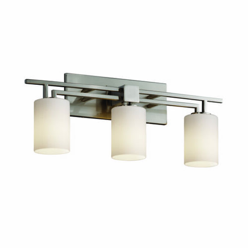 Justice Design Group Aero 3-Light Bath Light in Brushed Nickel by Justice Design Group FSN-8703-10-OPAL-NCKL