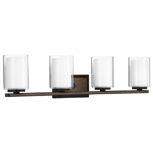 Progress Lighting Mast Antique Bronze 4-Light Bathroom Light by Progress Lighting P300218-020
