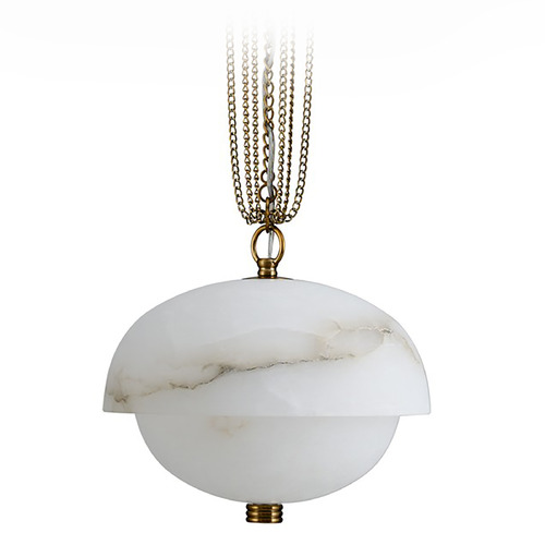 Kalco Lighting Kalco Lighting Volterra Winter Brass LED Mini-Pendant Light with Oblong Shade 519456WB