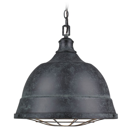 Golden Lighting Bartlett Black Patina Pendant by Golden Lighting 7312-L BP