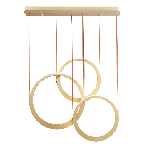 ET2 Lighting Tether 3-Light LED Pendant in Natural Aged Brass by ET2 Lighting E24083-NAB