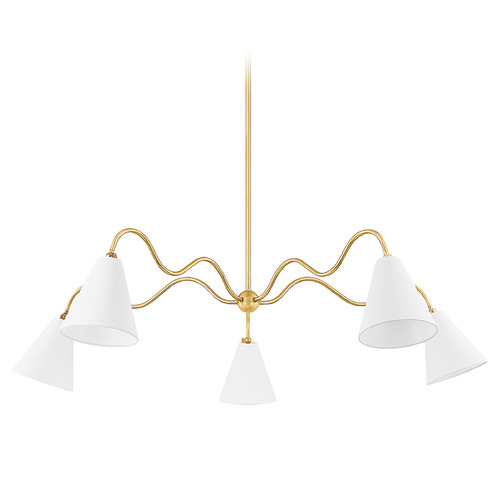 Mitzi by Hudson Valley Mitzi By Hudson Valley Tali Roth Onda Aged Brass LED Chandelier H699805-AGB