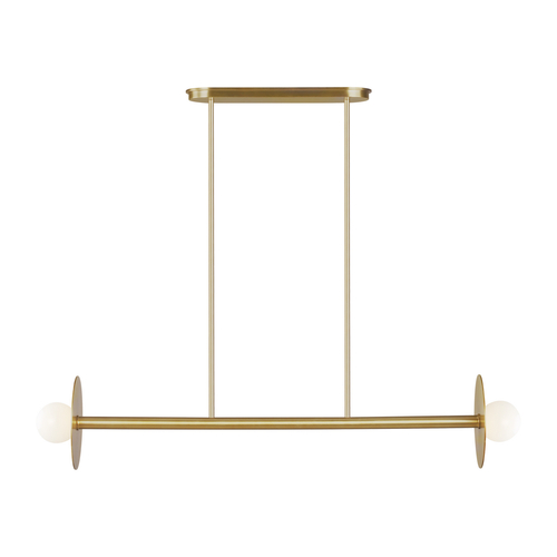 Visual Comfort Studio Collection Kelly Wearstler Nodes Burnished Brass Medium Linear Chandelier by Visual Comfort Studio KC1012BBS