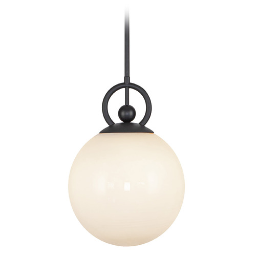 Alora Lighting Alora Lighting Fiore Matte Black Mini-Pendant Light with Globe Shade PD407910MBGO
