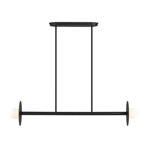 Visual Comfort Studio Collection Kelly Wearstler Nodes Midnight Black Medium Linear Chandelier by Visual Comfort Studio KC1012MBK