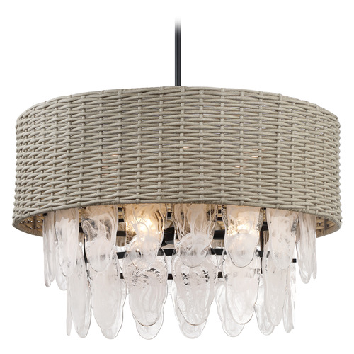 Minka Lavery Breakers Isle 9-Light Pendant in Coal with Rattan by Minka Lavery 5297-66A