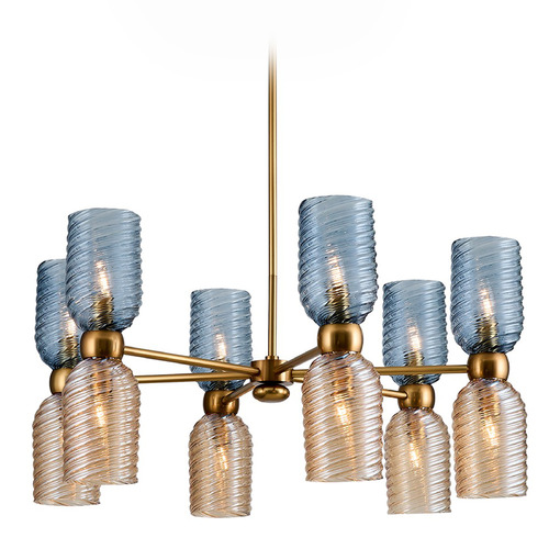 Kalco Lighting Kalco Lighting Azul Aged Gold Chandelier 519871AGG