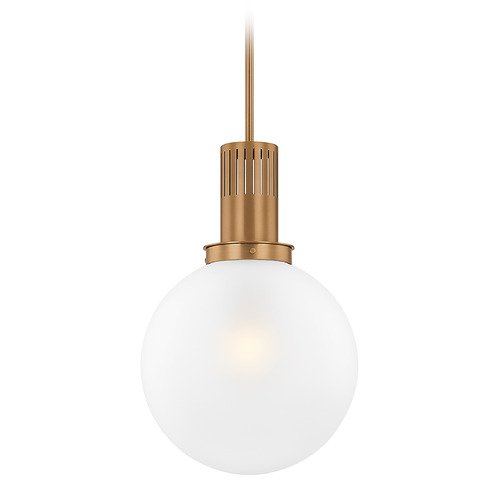 Troy Lighting Troy Lighting Tobias Patina Brass LED Pendant Light with Globe Shade F4616-PBR
