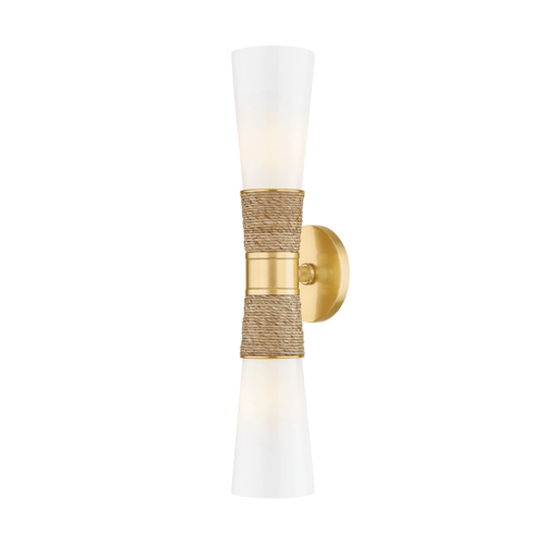 Mitzi by Hudson Valley Mica 20.25-Inch Sconce in Aged Brass by Mitzi by Hudson Valley H709102-AGB
