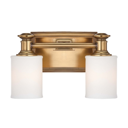 Minka Lavery Bathroom Light with White Glass in Liberty Gold by Minka Lavery 5172-249