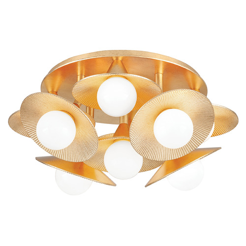 Corbett Lighting Corbett Lighting Emerald Vintage Gold Leaf LED Semi-Flushmount Light 333-09-VGL