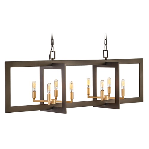 Hinkley Anders 48-Inch Metallic Matte Bronze & Deluxe Gold Linear Chandelier by Hinkley Lighting 4348MM