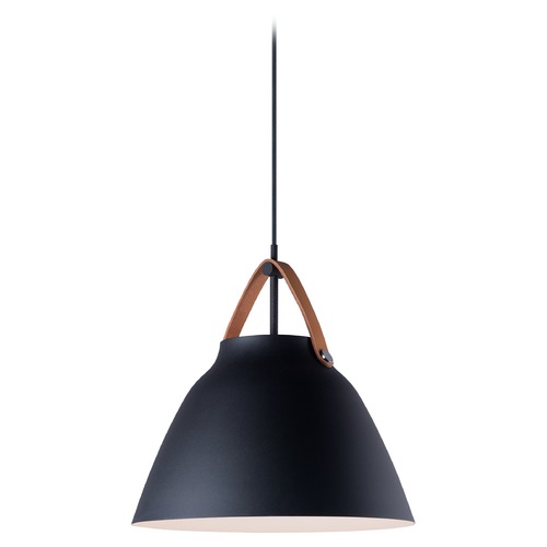 Maxim Lighting Nordic Tan Leather & Black Pendant by Maxim Lighting 11356TNBK